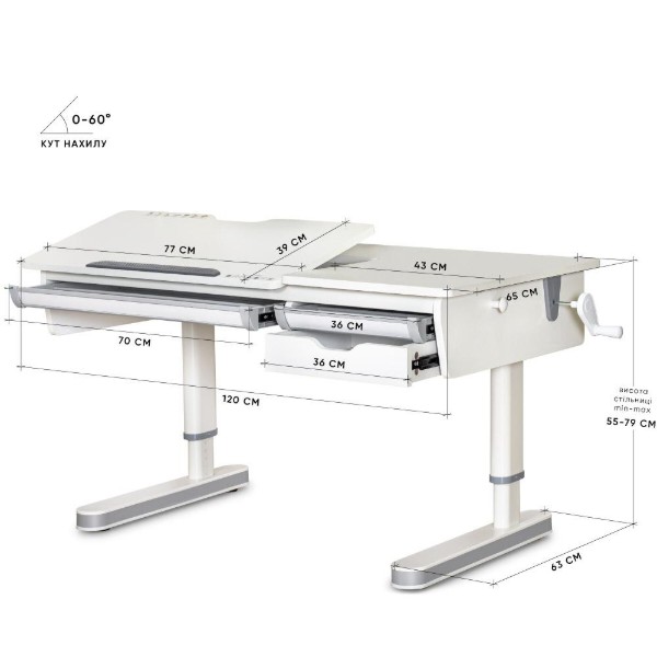 Фото - Парта шкільна Mealux Montreal 2 WG Lite (BD-670-2 WG Lite)
